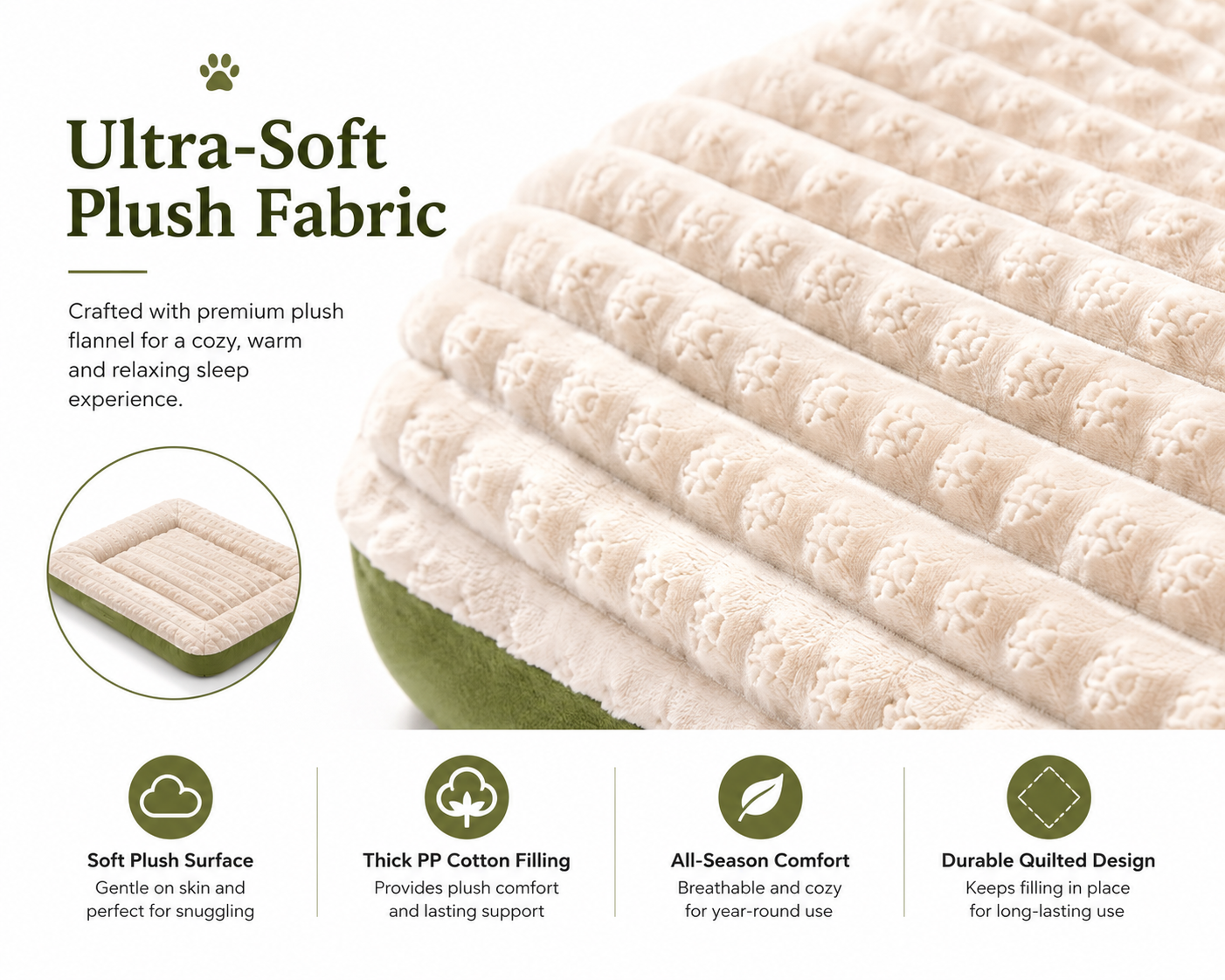 Premium Orthopedic Plush Dog Mattress Bed