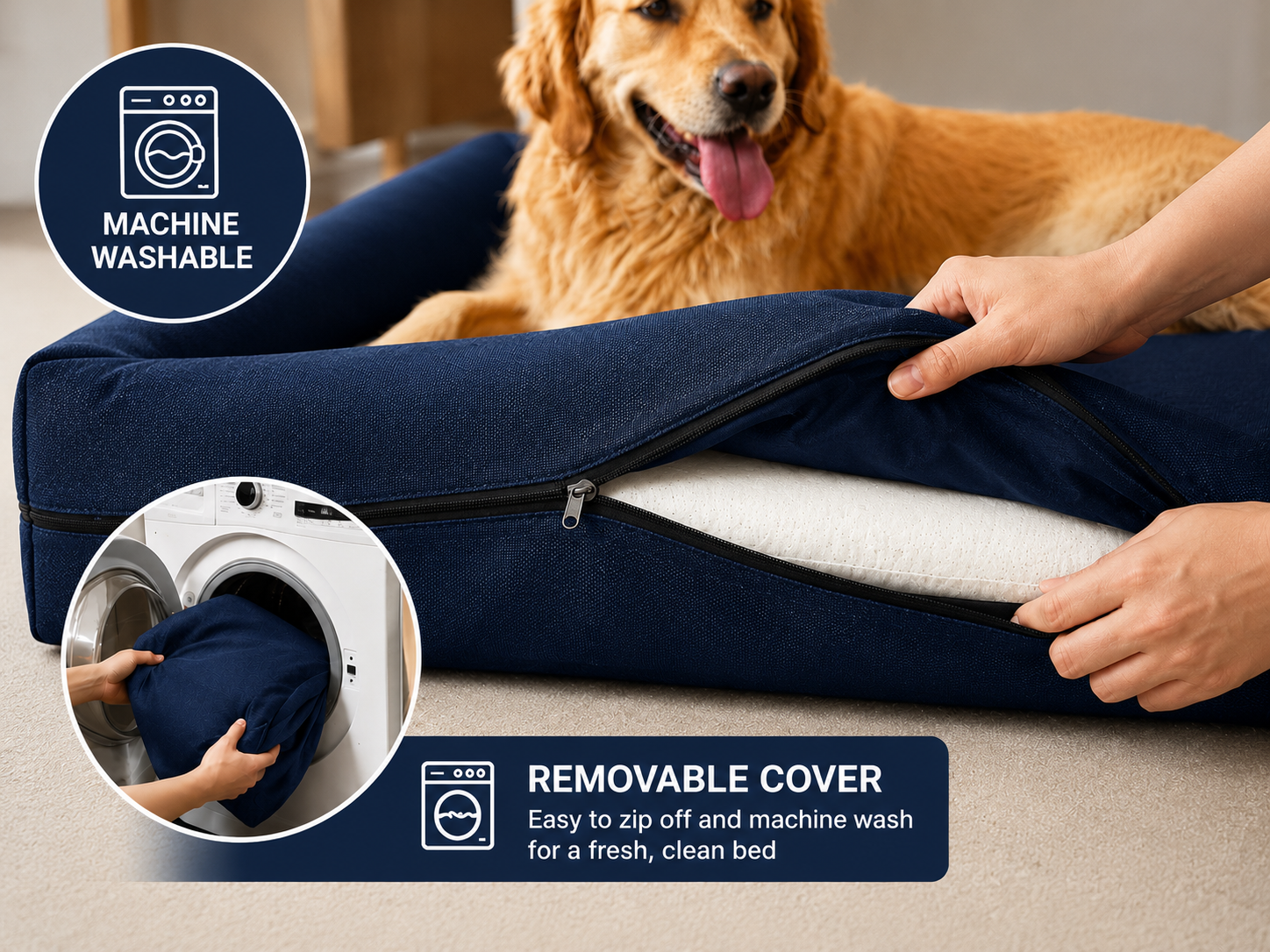 Premium Waterproof Lounge Dog Bed