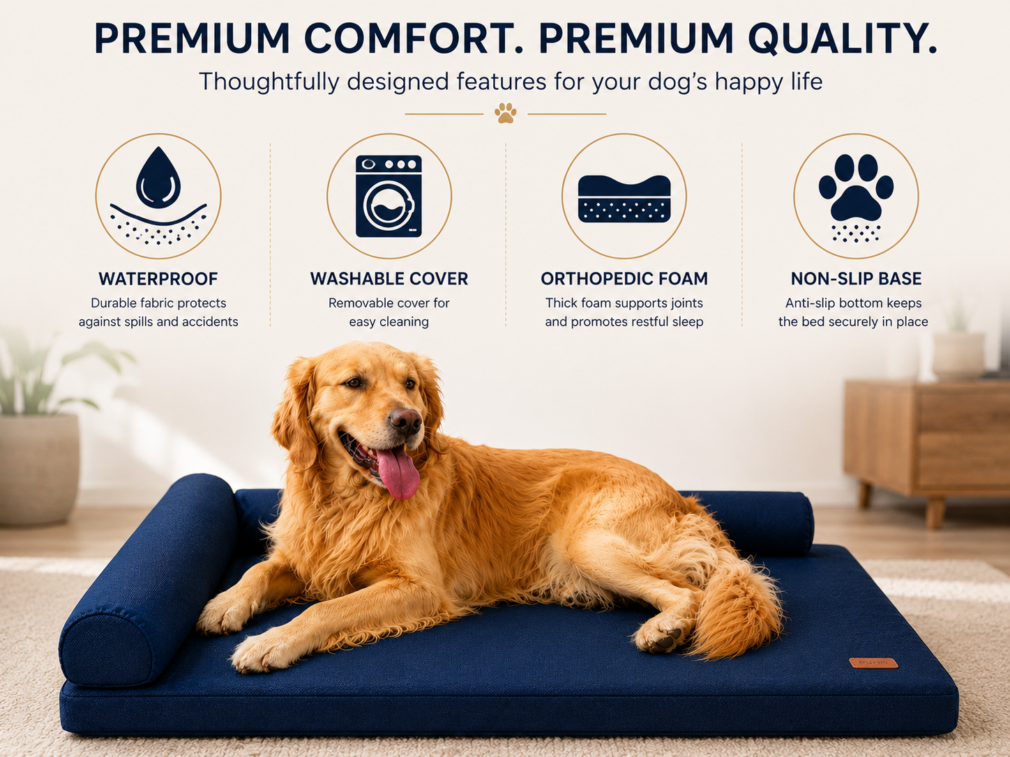 Premium Waterproof Lounge Dog Bed